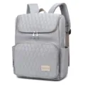 Mochila acolchada gris de gran capacidad, elegante bolso casual para mujeres y madres. - Gris