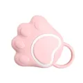 Pink cat paw silicone baby bath brush and scalp massaging scrubber for daily home use. - Pink