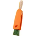Carrot-shaped multi-functional cup brush for deep cleaning lids and bottles effectively. - Carrot