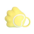 Yellow silicone cat paw bath brush for baby toddler, soft massage shampoo scrubber tool. - Yellow