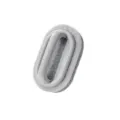 Grey cleaning brush with handle and scouring sponge pad for kitchen and bathroom tile cleaning - Gray