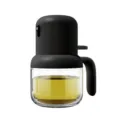 Heat-resistant glass oil sprayer bottle with push pump for kitchen cooking, BBQ and oil control. - 180ml / Black