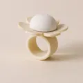 Silicone Flower Doorknob Bumper Cover, Light Coffee Color, Cute Room Protector Guard - Off White
