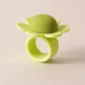 Silicone flower door handle cover protector in tender green, mute anti-collision guard. - Fruit Green
