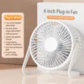 Kleine 6-Zoll Tischventilator USB betrieben, leise, verstellbare Geschwindigkeit und Oszillation. - 6-Zoll 2-Stufen / Weiß