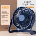 Mini ventilateur de bureau USB 8 pouces, silencieux à 2 vitesses réglables, couleur bleu. - 8 Pouces 2 Vitesses / Bleu foncé