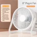 Ventilateur de bureau USB 8 pouces mini ventilateur de table pour bureau etudiant blanc reglable - 8 Pouces 2 Vitesses / Blanc