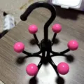 360 degree rotating 6 claw clothes hook multi functional wardrobe storage hanger for hat bag - Black Purple