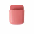 Wall-mounted remote control storage box phone holder in wine red, compact size 11.5x9cm. - Burgundy