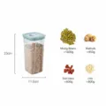 Contenitore di stoccaggio quadrato 2000ml con coperchio per cereali e frutta secca. - 2000ml / Verde