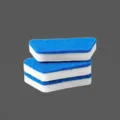 Cabezal de esponja trapezoidal, cepillo de limpieza de doble capa azul y blanco, 3 pzas - Juego de 3 esponjas de repuesto