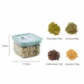 Contenitore di stoccaggio quadrato verde lago, capacità 600ml per alimenti secchi da cucina. - 600ml / Verde