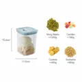 Barattolo di conservazione trasparente quadrato 1300ml con coperchio grigio cucina - 1300ML / Verde