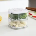 Stapelbarer transparenter Küchen-Aufbewahrungsbehälter für Lauch und Knoblauch. - Off-White 2 Ebenen