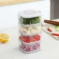 4-schichtiger stapelbarer transparenter lebensmittel aufbewahrungsbehälter küchenbox organizer - Off-White 4 Ebenen