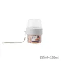 Tragbarer doppelstöckiger Frischhaltebehälter, klarer Snack-Behälter mit Gurt für unterwegs. - 150ml+150ml
