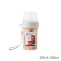 Portable double layer food container snack yogurt cup with secure lid and strap 330ml 150ml - 150ml+330ml