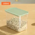 Boîte de stockage transparente en plastique avec couvercle vert, capacité de 1100 ml. - 1100ML / Vert