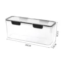 Clear plastic noodle storage box kitchen sealed food container with secure lid 30x10x12cm - Large (30x10x12cm) / Black