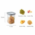 Transparenter quadratischer Vorratsbehälter mit Drehverschluss, 1300 ml, Küchenorganizer. - 1300ML / Grau