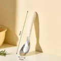 Edelstahl Baby Löffel mit ergonomischem gebogenem und verbrühungssicherem Griff. - Aufbewahrungsbox-Set / Beige