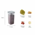 2000ml transparenter quadratischer kunststoff vorratsbehälter für küchenvorräte - 2000ml / Grau