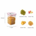 Barattolo di stoccaggio trasparente in plastica con coperchio rosa, contenitore quadrato cucina. - 1300ML / Rosa