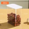 Boîte de conservation hermétique en plastique transparent avec couvercle blanc 1800ml pour cuisine. - 1800ML / Blanc