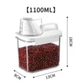 1100ml conteneur de stockage de nourriture en plastique transparent avec tasse mesure. - 1100ML / Transparent