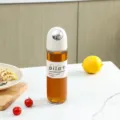 Botella dispensador de aceite de cristal con tapa automática blanca de cocina - 500ml / Blanco