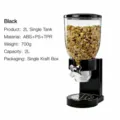 Distributeur de Cereales Simple 2L Noir Conteneur de Stockage de Nourriture Seche - Seau Unique