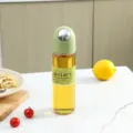 Botella de aceite automatica de vidrio para cocina, recipiente transparente con tapa verde - 500ml / Verde