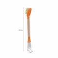 Brosse de nettoyage de cuisine multifonctionnelle avec racloir pour fentes de cuisiniere a gaz 38g - Sac OPP / Rose Orangé