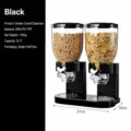 Distributeur de céréales double noir 2L récipient de stockage de nourriture pour cuisine - Double Seau
