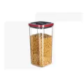 Clear square plastic food storage container with airtight rotating lid for dry grains and pantry sku - 600ml - Small / Black