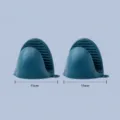 Dark blue silicone pinch mitts kitchen gloves set of two 11cm heat resistant pot holders. - 1 Pair Blue Silicone Gloves