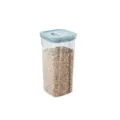 Airtight food storage container clear plastic canister with rotary lid for kitchen cereal snacks - 600ml - Small / Green