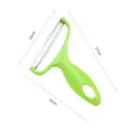 Green cabbage peeler with stainless steel dual blade and ergonomic handle, 17cm long. - OPP Bag / Green