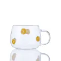 Transparante glazen mok met schattig geel citroenschijfje patroon voor water en vruchtensap. - 401-500ml / Beker met citroen-thema