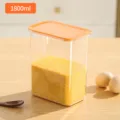 Boîte de rangement transparente en plastique avec couvercle orange 1800ml pour céréales - 1800ML / Orange