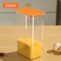 Boîte de conservation transparente en plastique avec couvercle orange pour le stockage alimentaire. - 2300ml / Orange