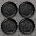 Schwarze strukturierte Knochenteller kleine Servierschalen Vierer-Set fur Esstisch Reste - 4er-Pack / Luxusschwarz
