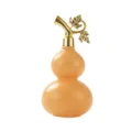 Kreativer Flaschenöffner in Kürbisform mit goldenem Stiel, elegante Heimdekoration. - Orange