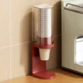 Einweg Papierbecher Spender Wandhalterung Becherhalter Organizer fuer Kueche und Buero - Tischmodell / L / Rot