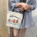 Cute capybara canvas tote bag for women, stylish large capacity cartoon student handbag. - Capybara Sweet Dream