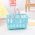 Mini Kunststoff ausgehöhlter Aufbewahrungskorb für Schreibtisch, süßer Tragbeutel. - Quadratisch / Hellblau