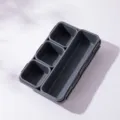Grauer Kunststoff Desktop Schubladen Organizer Mehrfächer Aufbewahrungsbox für Büro. - 8-teiliges Set (2 Groß, 3 Mittel, 3 Klein) / Dunkelgrau