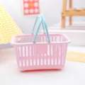 Kleine Kunststoff Aufbewahrungskorb rosa Handkorb Desktop Organizer fuer kleine Gegenstaende - Quadratisch / Hellrosa