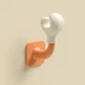 Creative wall-mounted hook with cute claw design, non-punching orange and white adhesive hook. - Orange-Red and Light Pink Boxer