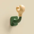 Creative cute foot wall hook punch-free adhesive home organizer decorative door stopper item - Pine Green and Light Yellow Boxer